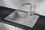 Кухонная мойка Granula 6501, 655x500, накладная, с крылом, кварц, Алюминиум 6501, АЛЮМИНИУМ