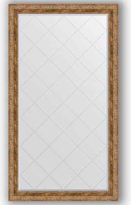 Зеркало Evoform Exclusive-G 950x1700 с гравировкой, в багетной раме 85мм, виньетка античная бронза BY 4402