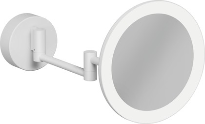 Зеркало косметическое Kludi Vela R настенное, одностороннее, белый матовый 5899553W
