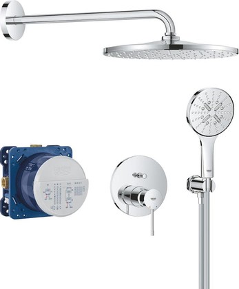 Набор для душа скрытого монтажа Grohe Essence Rainshower Mono 310, смеситель, верхний и ручной душ, хром 25287000