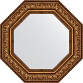 Зеркало Evoform Octagon 650x650 в багетной раме 109мм, виньетка состаренная бронза BY 7388