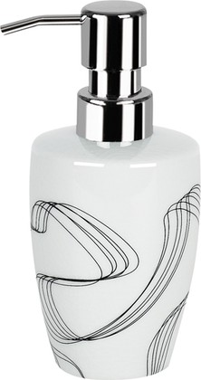Дозатор для жидкого мыла Spirella Darwin Graffito настольный, керамика, белый 1014682