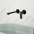 Смеситель для раковины настенный Aquatek Альфа внешняя и скрытая часть, чёрный матовый AQ1913MB