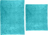 Набор ковриков для ванной Grund Ornamentik, 50x80см, 50x55см, полиэстер, светло-синий b4028-326184/606184