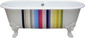 Овальная чугунная ванна с декором 175x80см, antislip Jacob Delafon Cleo E2909-00
