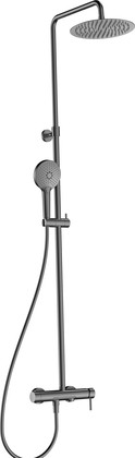 Душевая система со смесителем AQUAme d250, излив, высота 1100-1500, лейка 3jet, gun metal AQM8011GM