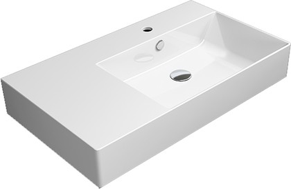 Раковина GSI Kube X 800, подвесная, накладная, белый глянцевый 9457111