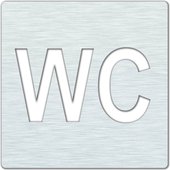 Значок "WC" Bemeta, 120х120х2мм, матовая сталь 111022085