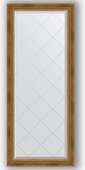Зеркало Evoform Exclusive-G 630x1530 с фацетом и гравировкой, в багетной раме 70мм, состаренная бронза с плетением BY 4133