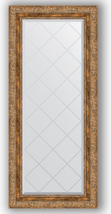 Зеркало Evoform Exclusive-G 550x1250 с гравировкой, в багетной раме 85мм, виньетка античная бронза BY 4058