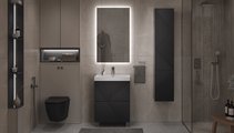 Тумба с раковиной Velvex Edge 600-0-2 (9696) напольная, графит tn.EDG.9696.60.2Y графит + 9696-60
