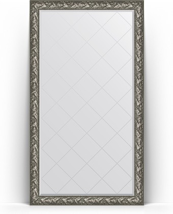 Зеркало Evoform Exclusive-G Floor 1140x2030 пристенное напольное, с гравировкой, в багетной раме 99мм, византия серебро BY 6365