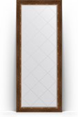 Зеркало Evoform Exclusive-G Floor 810x2010 пристенное напольное, с гравировкой, в багетной раме 88мм, римская бронза BY 6319