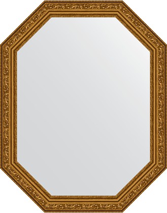 Зеркало Evoform Polygon 550x700 в багетной раме 56мм, виньетка состаренное золото BY 7022