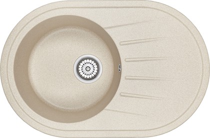 Кухонная мойка Granula Standart 7601, 760x500, овальная, кварц, Бежевый 7601, БЕЖЕВЫЙ