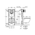 Унитаз с инсталляцией Grohe Euro Ceramic, 6в1, сиденье, звукоизоляция, кнопка хром 36501000