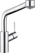 Смеситель для кухни однорычажный с выдвижным душем, хром Hansgrohe Talis S 32856000