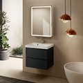 Тумба с умывальником AQUAme S3 60, подвесная, антрацит AQM900360GM+1017000600001