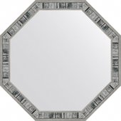 Зеркало Evoform Octagon 59x59, восьмиугольное, в багетной раме, состаренное дерево 50мм BY 7413