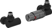Автоматический терморегулятор Сунержа 3D правый G1/2"НРxG3/4"НГ, набор, тёмный титан муар - чёрный хром 15-1422-6211