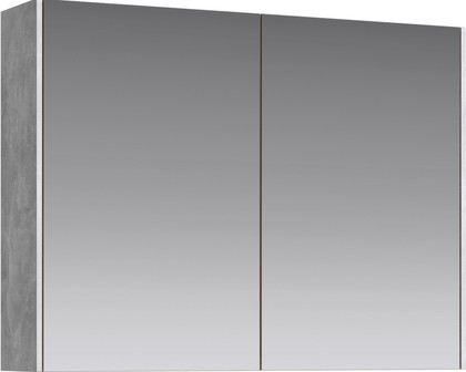 Зеркальный шкаф Aqwella Mobi 80см, бетон светлый MOB0408+MOB0717BS