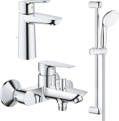 Набор смесителей для ванны Grohe BauEdge 3в1, с душевым гарнитуром 2jet, хром 1000180