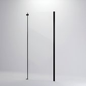 Боковая стенка Veconi KP-06B, 900x1950, прозрачное стекло Easy Clean, чёрный матовый KP06B-90-01-19C4