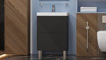 Тумба с раковиной Velvex Edge 600-0-2 (9696) напольная, графит tn.EDG.9696.60.2Y графит + 9696-60