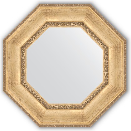 Зеркало Evoform Octagon 630x630 в багетной раме 120мм, состаренное серебро с орнаментом BY 3670