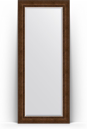 Зеркало Evoform Exclusive Floor 870x2070 пристенное напольное, с фацетом, в багетной раме 120мм, состаренная бронза с орнаментом BY 6139