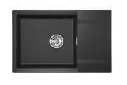Кухонная мойка Granula Estetica ES-7807, 780x500, с крылом, кварц, Чёрный 7807, ЧЁРНЫЙ