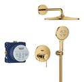 Набор для душа скрытого монтажа Grohe Essence Rainshower Mono 310, смеситель, верхний и ручной душ, холодный рассвет глянец 25287GL0
