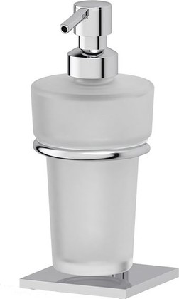 Дозатор для жидкого мыла Ellux Domino настольный, матовый хрусталь, хром DOM 001/ELU 004