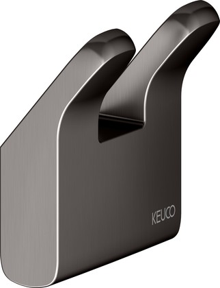 Крючок для полотенца Keuco Collection Moll, двойной, титан чёрный шлифованный 12713 350000