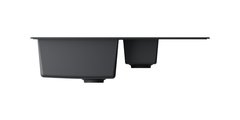 Кухонная мойка Omoikiri Daisen 86-2-BL, две чаши, оборачиваемая, Artgranit, чёрный 4993477