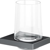 Держатель стакана Keuco Edition 11, в комплекте с хрустальным стаканом, хром чёрный шлифованный 11150 139000