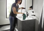 Смеситель для раковины Hansgrohe Finoris 230, с вытяжным душем, Push-Open, матовый чёрный 76063670