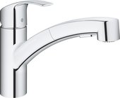 Смеситель для кухни Grohe Eurosmart, выдвижной низкий излив, хром 30305000