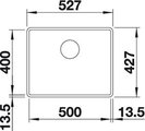 BLANCO SUBLINE 500-F Схема с размерами: вид сверху