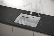 Кухонная мойка Granula Kitchen Space KS-5501U, 550x450, подстольный монтаж, кварц, Арктик 5501U, АРКТИК