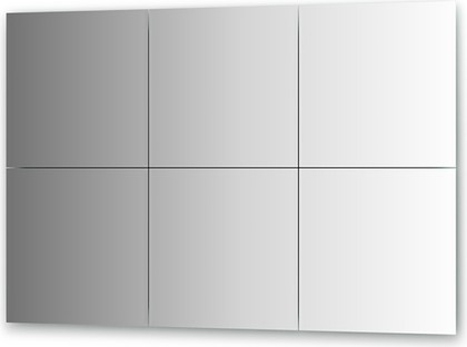 Зеркальная плитка Evoform Refractive с фацетом 10мм, комплект 6шт, квадрат 40х40см, серебро BY 1509