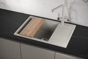 Кухонная мойка Granula Estetica ES-7003, 700x500, с крылом, кварц, Базальт 7003, БАЗАЛЬТ