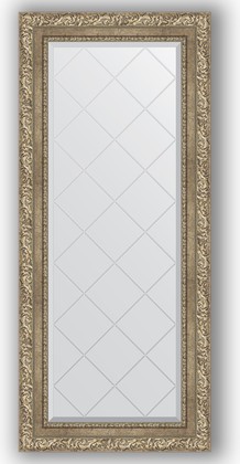 Зеркало Evoform Exclusive-G 550x1250 с гравировкой, в багетной раме 85мм, виньетка античное серебро BY 4057
