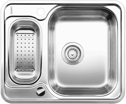 Кухонная мойка оборачиваемая без крыла, с клапаном-автоматом, с коландером, нержавеющая сталь полированная Blanco Lantos 6-IF 516676