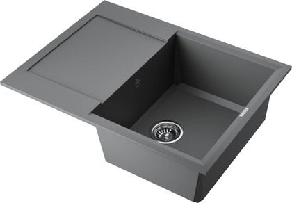 Кухонная мойка Omoikiri Sakaime 68-PL, с крылом, гранит, платина 4993193