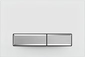 Кнопка управления Aquatek Slim, прямоугольная, клавиши прямоугольные никель, белый глянцевый KDI-0000022