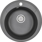 Кухонная мойка Granula Standart 4802, d480, круглая, кварц, Чёрный 4802, ЧЁРНЫЙ