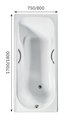 Ванна чугунная Wotte Comfort 1800x800х450 c отверстиями для ручек Comfort 1800х800