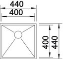 BLANCO ZEROX 400-U Схема с размерами вид сверху