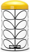 Мусорный бак 12л, кремовый с рисунком и жёлтой крышкой Brabantia RETRO ORLA KIELY 106743